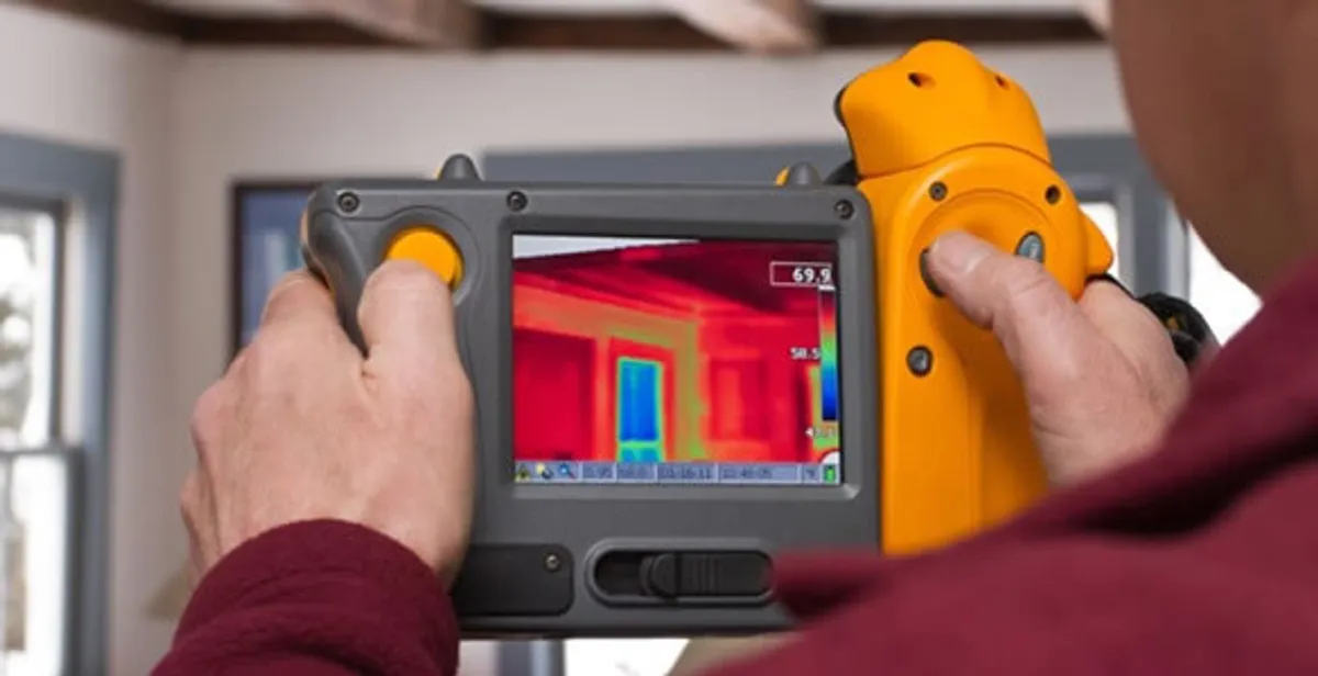 home energy audit service capturing thermal readings to analyze insulation and electrical efficiency in Wilmington, NC